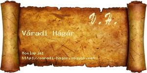 Váradi Hágár névjegykártya